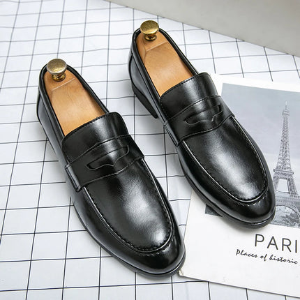 Men Casual Leather Shoes Dress Leather Loafers Men Classic Casual Business Shoes Trend Formal Party Social Leather Shoes Male