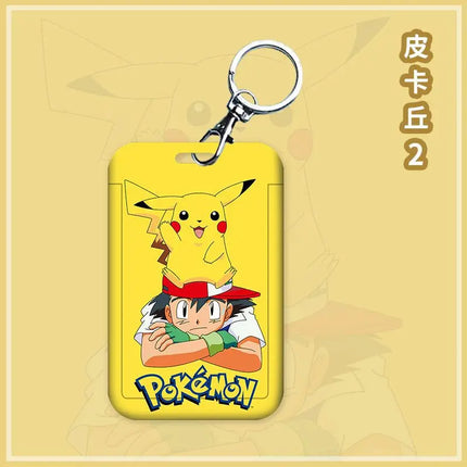 Pokemon Anime Pikachu Card Holder Kawaii ID Card Bank Card Subway Bus Card Cartoon Student ID Boy Girl Work Badge Card Holder