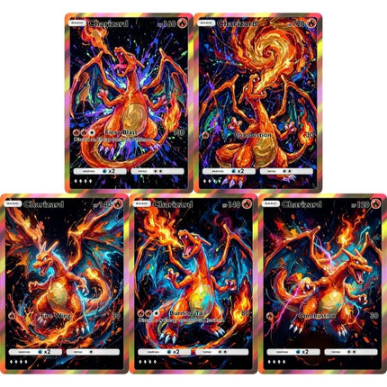 Pokemon Cards Charizard PTCG Holographic Rare Collection Cards Mewtwo Creativity Game Anime Shining Mewtwo Pokemon Cards Gift