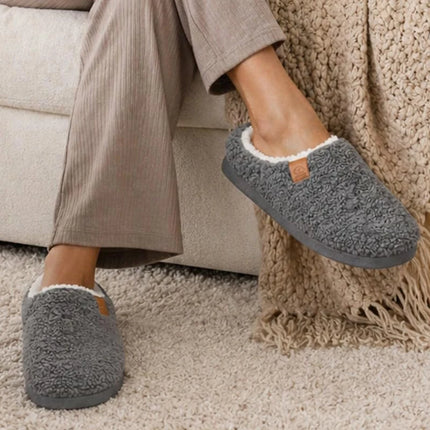 Shevalues Fur Lining Women's Slippers Curly Fleece House Shoes Fuzzy Comfy Warm Bedroom Slides Memory Foam Soft Sole Slippers