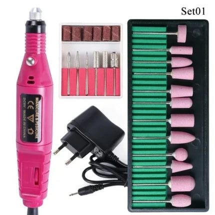 Professional Nail Drill Machine Electric for Manicure Milling Cutter Set Nails Files Drill Bits Gel Polish Remover Tools