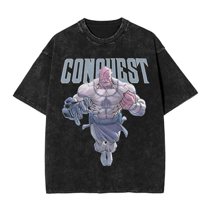 Conquest Invincible T Shirt Men's  Pure Cotton Awesome T-Shirts O Neck  Tee Shirt Short Sleeve Clothes Gift