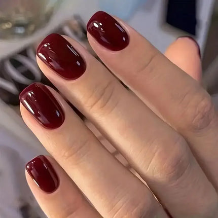 24Pcs Short Oval Gradient Pink Press On Nails Glossy Finish Full Cover False Nails for Women&Girl Removable Wearable Nail Art