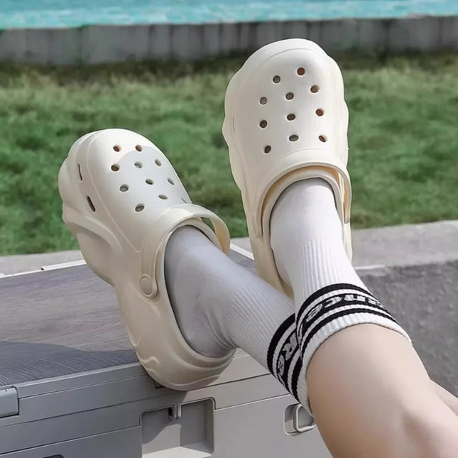 Women DIY Silver Butterfly-Knot Fashion Bow Decor Clogs Summer Sping Autumn Beach Sandals Cave Hole Garden Shoes Students Girls