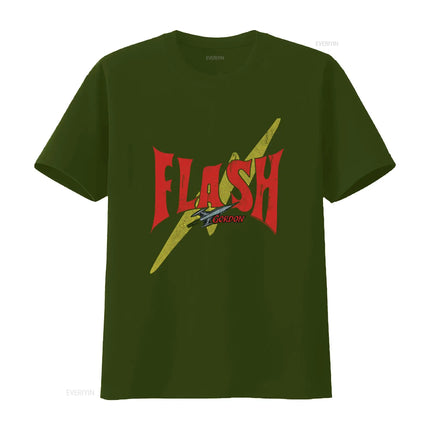 Flash Gordon T Shirt with Bold Lightning Bolt Design Perfect for Sci Fi Fans vintage Washed homme Stylish Slightly
