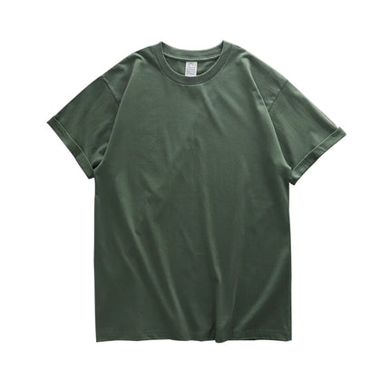 American 230g Heavy Cotton Short-sleeved T-shirt Men's and Women's Shoulder Pure White Bottoming Shirt 2025 New Clothes Summer