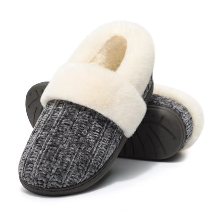 Litfun Fuzzy Cozy House Slippers For Woman Winter Indoor Warm Antiskid Plush Casual Slides Ladies Soft Memory Foam Bedroom Shoes