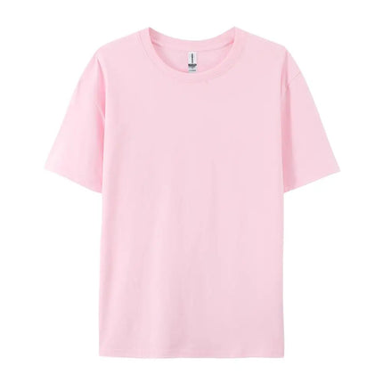 100% Cotton Solid T-shirts Sporty Short Sleeve Tees Casual White Black Clothing Loose O-Neck Summer Tops