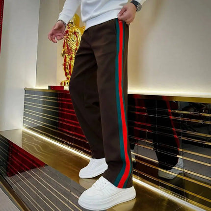 Men's Casual Pants Autumn Winter Fleece Sweatpants Men Running Jogger Sports Gym Trousers Fashion Solid Color Workout Long Pants