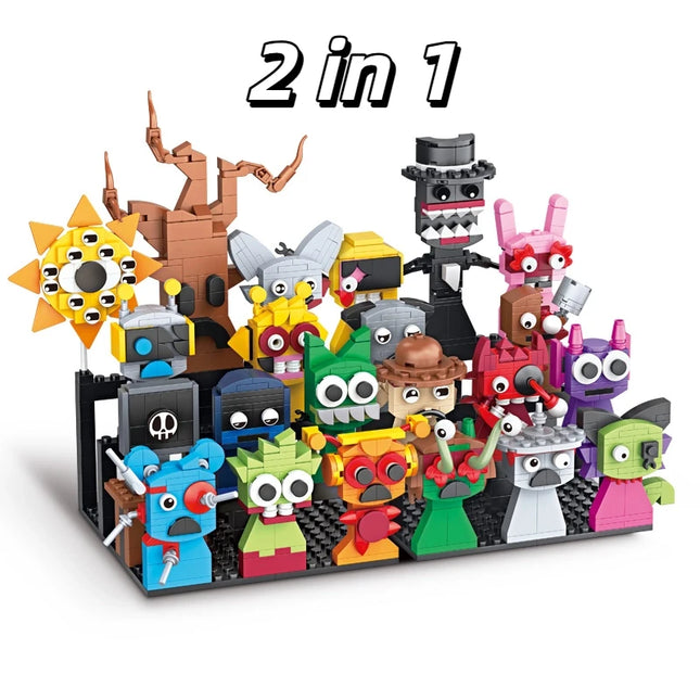 Moc Game Sprunki Building Blocks Horror Anime Music Game 2 in 1 Friends Figures Bricks Toys Sets Birthday