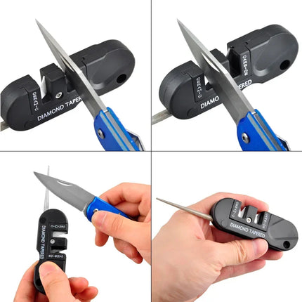 4-in-1 Portable Tungsten Ceramic Carbide Knife Whetstone Sharpener Sharpen Fish Hook Pocket Diamond Tool Camp Hike - product