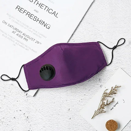 Cotton Face Mask with Breathing Valve Filter Reusable Washable Masks Fashion Mouth Face Mask Anti Dust Activated Carbon PM2.5