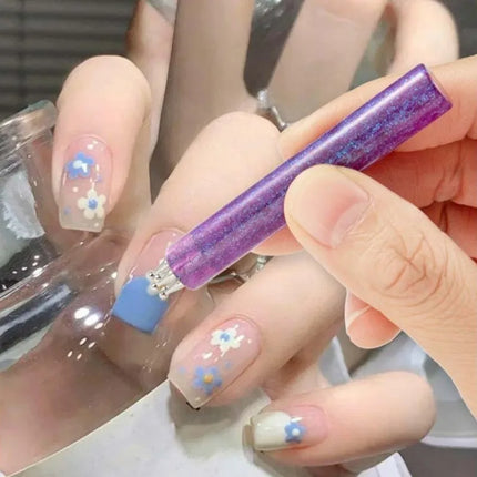 5 Petal Flower Nail Dotting Pen, One Stroke Design Tool for Nail Art, Acrylic Handle Dotting Pen, Easy DIY Nail Painting Tools