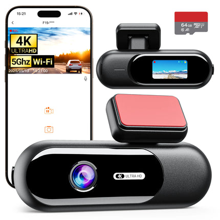 Dash Cam Front and Rear 4K+1080P WiFi, Dual Dash Camera for Cars with App, Dashboard Camera Recorder,24H/7 Parking Monitor