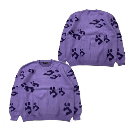 Heavyweight Anime Character Y2K Style Oversized Knitted Sweater Couple Loose Autumn Winter Overhead Knitted Pullover