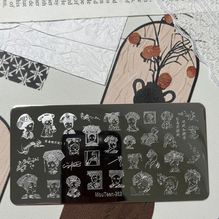 MouTeen263 Nail Stamping Plate Cursive English Word & Phrase Design Nail Art Template Romantic Letter Manicure Printing Tool