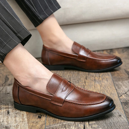 Men Casual Leather Shoes Dress Leather Loafers Men Classic Casual Business Shoes Trend Formal Party Social Leather Shoes Male
