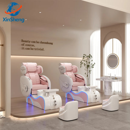 XinSheng Pedicure Chair Salon Chairs SPA Furniture Back Massage Chair Pedicure Stool Nail Sofa Couch Foot Bath Foot Soaking