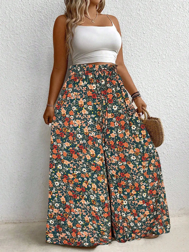 Plus Size Women's Clothing Loose Comfortable Commuting Casual Style Summer Printed Long Pants Elastic - product image 2