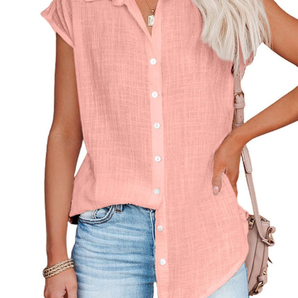 Summer Solid Cotton Linen Shirt Women's Clothing Casual Short Sleeve Tops Tee Ladies T-Shirts Blusas Thin Loose T Shirt Woman