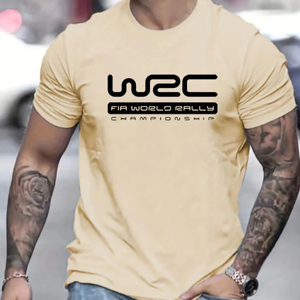 Men's summer  pure cotton fashionable casual sports loose letter pattern printed round neck short sleeved T-shirt top