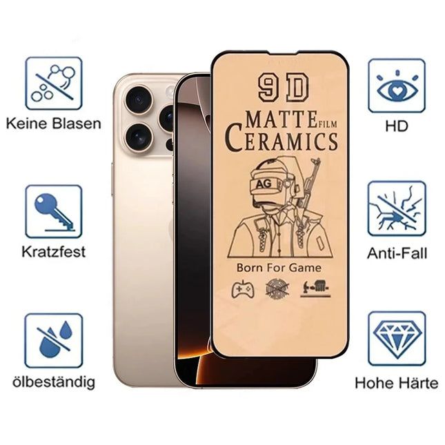 Keramik Displayschutzfolie für iPhone 17 16 15 14 13 Pro Max Matt Keramikfolie für iPhone 11 12 17 Pro Weiche Folie Kein Glas