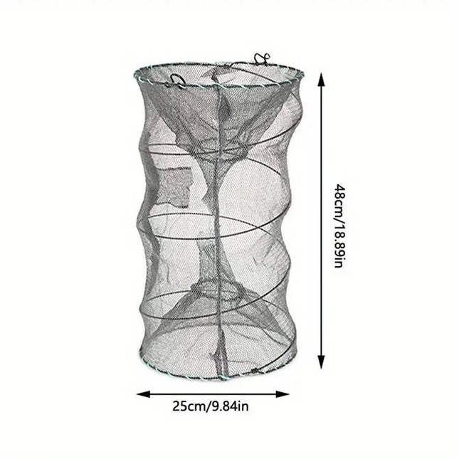 Fish trap with dimension arrows labeled 48cm and 25cm