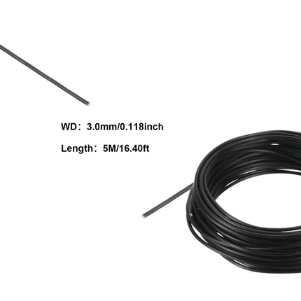 5m/roll Garden Bonsai Shape Aluminum Wire 1.0mm, 1.5mm, 2.0mm, 3mm, 4mm, 5mm Black Six Sizes for Garden and Plant Shapes