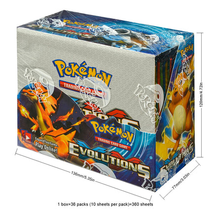 360Pcs English Pokémon TCG: Evolutions Box Pokemon trade card 36 Pack Box