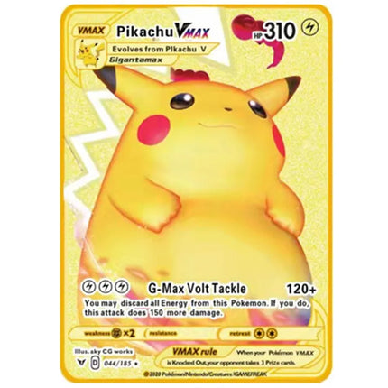 English Version Pokemon Metal Card Anime Figure Pikachu Charizard Mewtwo Battle Trading Game Collection Cards Model Toy Gifts