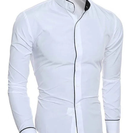 2025 Men Luxury Casual Formal Shirt Slim Fit Long Sleeve White Shirt Male Comfortable Social Dress Shirts Brand Mens Clothing