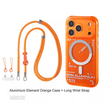 Aluminium Element Magnetic Phone Case Transparent Anti-drop Original Case for IPhone 15/16/17 Pro Max Custom Phone Case