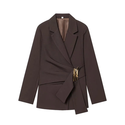 KONDALA Office Lady Chic White Women Blazer Suit Solid Long Sleeve Blazer Long Zipper Pants Fashion 2026 Spring Summer Suit