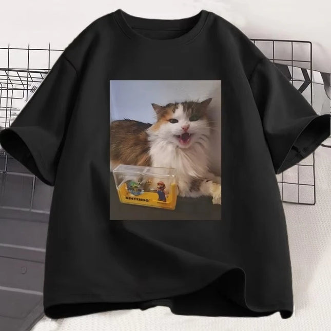 Forsaken Skin 007n7 Love Cat T-Shirt Herren Damen Game Cosplay T-Shirt Lustige Grafik-T-Shirts Baumwolle Kurzarm Rundhals-T-Shirt