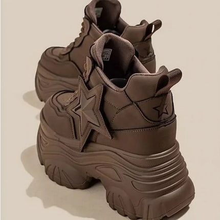 Elderly Shoes Women's 2024 New Spring Style Thick Bottom Petite Casual Increased Inside Women's Shoes 9cm