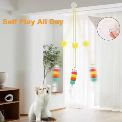New Cat Hanging Cat Toy Hanging Door Elastic Rope Cat Stick Feather Pet Supplies For Cats And Dogs