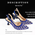 A PAIR SHOES BLUE / 38