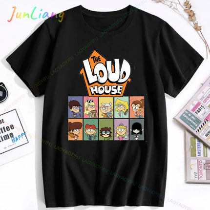 Loud House Japanese Anime Cartoon Print Tee-shirt Short Sleeve Kawaii Funko Harajuku Style Funny Cool Fashion T-Shirt