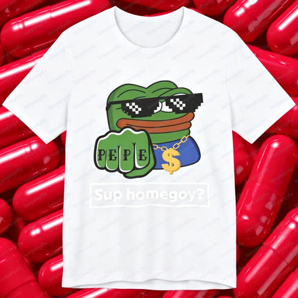 Pepe Frog Thug Tee Graphic Meme Shirt 4chan Bad Goy Harajuku Graphic T Shirts Funny Outdoors High Quality Cotton Short-sleev Top