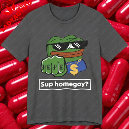 Pepe Frog Thug Tee Graphic Meme Shirt 4chan Bad Goy Harajuku Graphic T Shirts Funny Outdoors High Quality Cotton Short-sleev Top