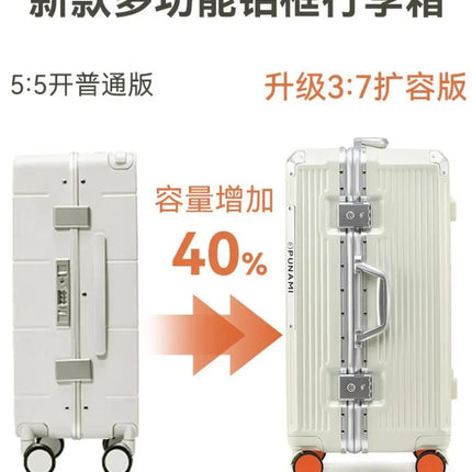 2026 New Aluminum Frame Luggage, Large Capacity Durable Trolley Suitcase for Men Women, Carry On Travel Suitcase