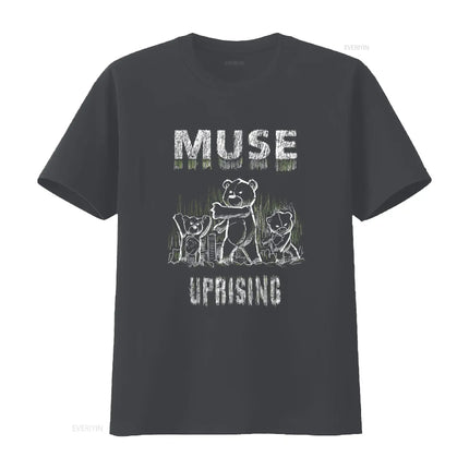 Best Seller Muse Uprising Bear Design Cotton T Shirt Merch for American Style vintage Washed Unisex streetwear homme graphic