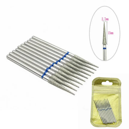 10pcs Nail Milling Cutter Set Diamond Stone Electric Manicure Drills Nail Drill Cuticle Clean Bits Burr Accessories Nail Art