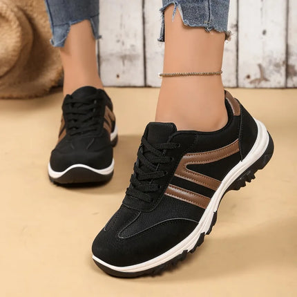 Women's Lace-up Sneakers Autumn Casual Comfortable Flat Shoes 2026 Fashionable Breathable Outdoor Womens Walking Shoes Plus Size