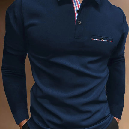 The new men's long-sleeved POLO shirt for Spring and Autumn 2025 is casual and comfortable with 3D letter pattern printing