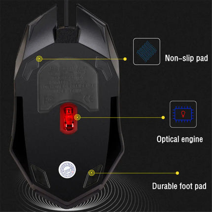 PC ITLY M01 Sports LED Luminous Backlit USB Wired Gaming Mouse for Desktop PC Laptop Office Computer Gaming Mouse - product i