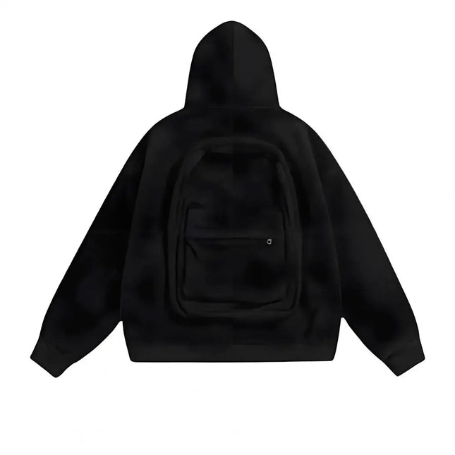 Sudadera con capucha de viaje para hombres y mujeres con mochila, cárdigan informal con cremallera, unisex, ligera, con mochila