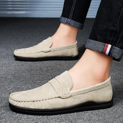 2025 Penny Loafer Men Army Green Loafers Flats Male Casual Shoes Slip-On Leather Mens Driving Shoes Luxury Man Moccasins 2024