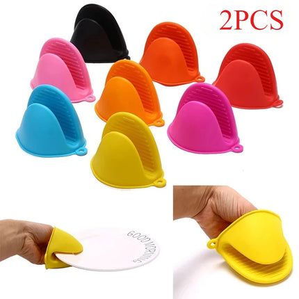 2pcs Thicken Baking  silicone oven mitts Microwave Oven Glove Heat Insulation Anti-slip Bowl Pot Clips kitchen gloves