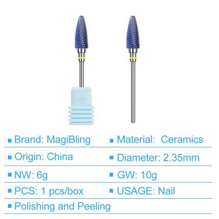 Ceramic Milling Cutter Flame Carbide Nail Drill Bits Pink Gel Remover Electric Machine Drills Polishing Peeling Nails Art Tools